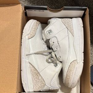 Jordan Kids White and Tan Sneakers